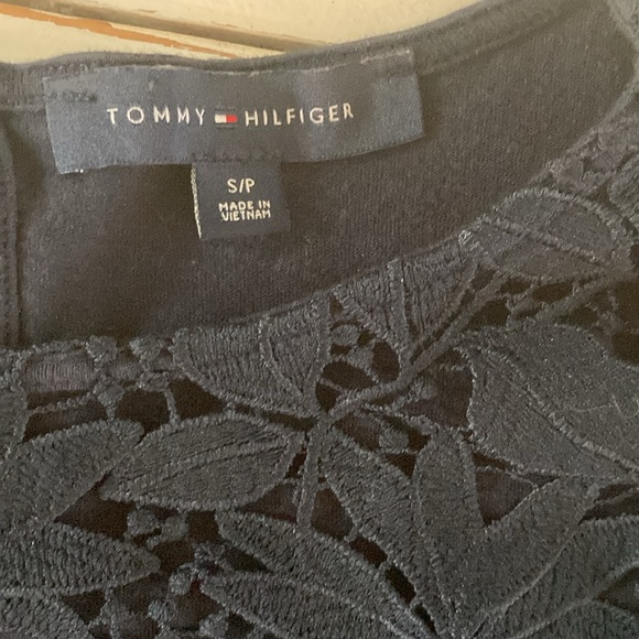 Tommy Hilfiger Navy Blue Cotton Top, Small - Picture 3 of 6